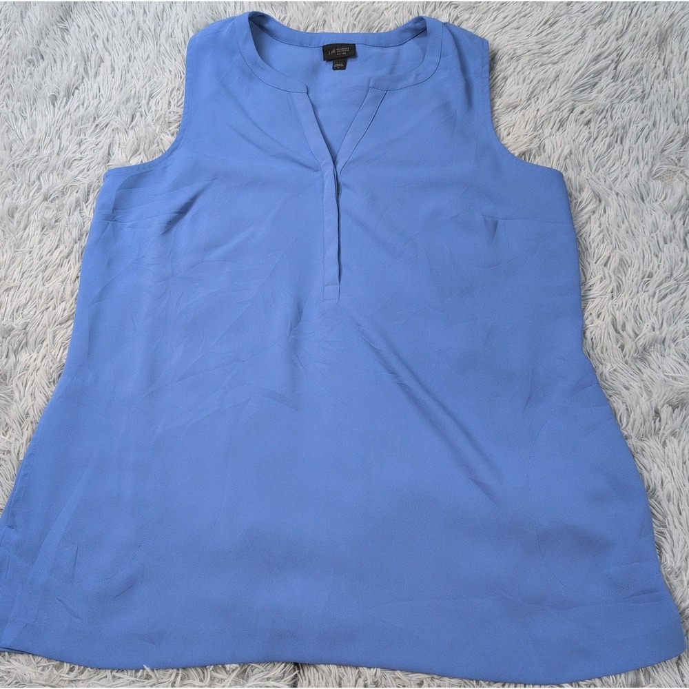 J. Jill Shirt Womens L Blue Tunic Top Comfort Casual Blouse Lightweight Pockets
